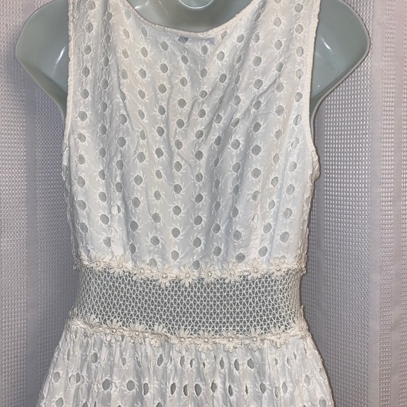 ‼️SALE‼️Anthropologie Leifnotes Mallorca White Eyelet Dress - Picture 5 of 14